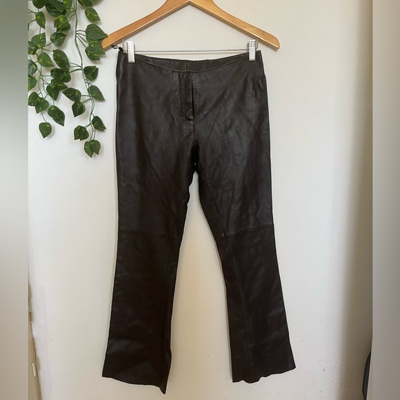 Pants - Vintage Brown Leather Flared Pants